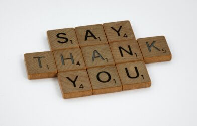 "Say Thank You" Scrabble letters