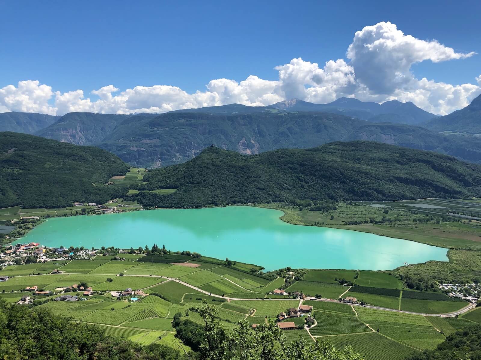 Bolzano lake and mountains