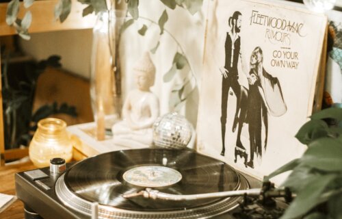 Fleetwood Mac Album playing on a record player