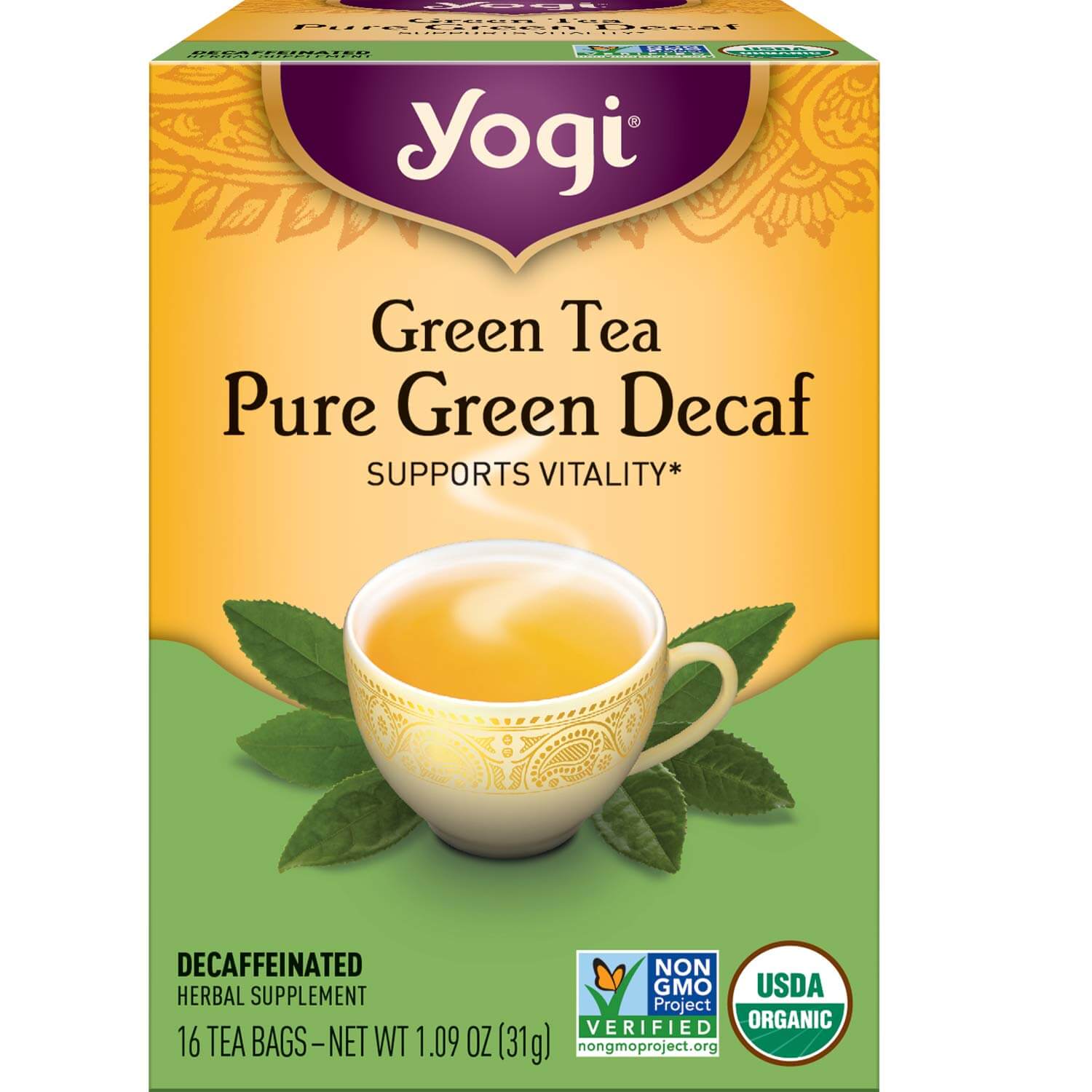 Yogi Green Tea Pure Green Decaf 