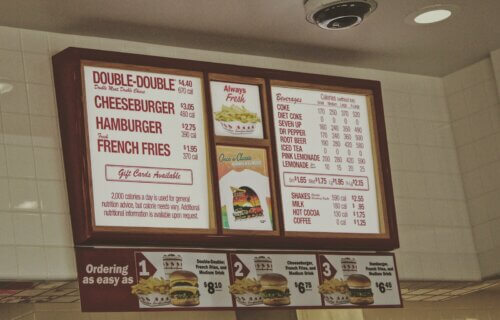 fast food menu board