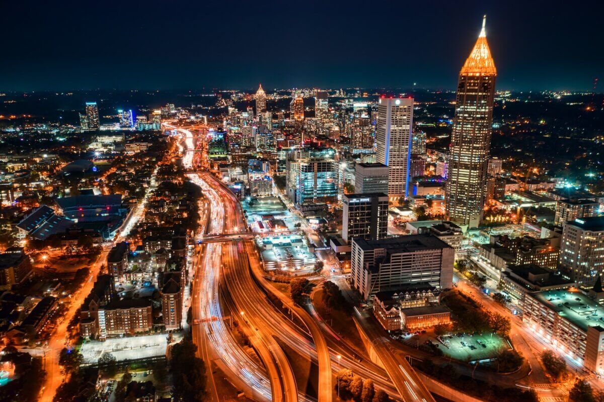 Downtown Atlanta, Georgia at night