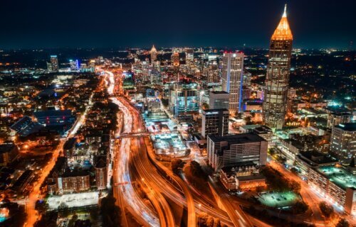 Downtown Atlanta, Georgia at night