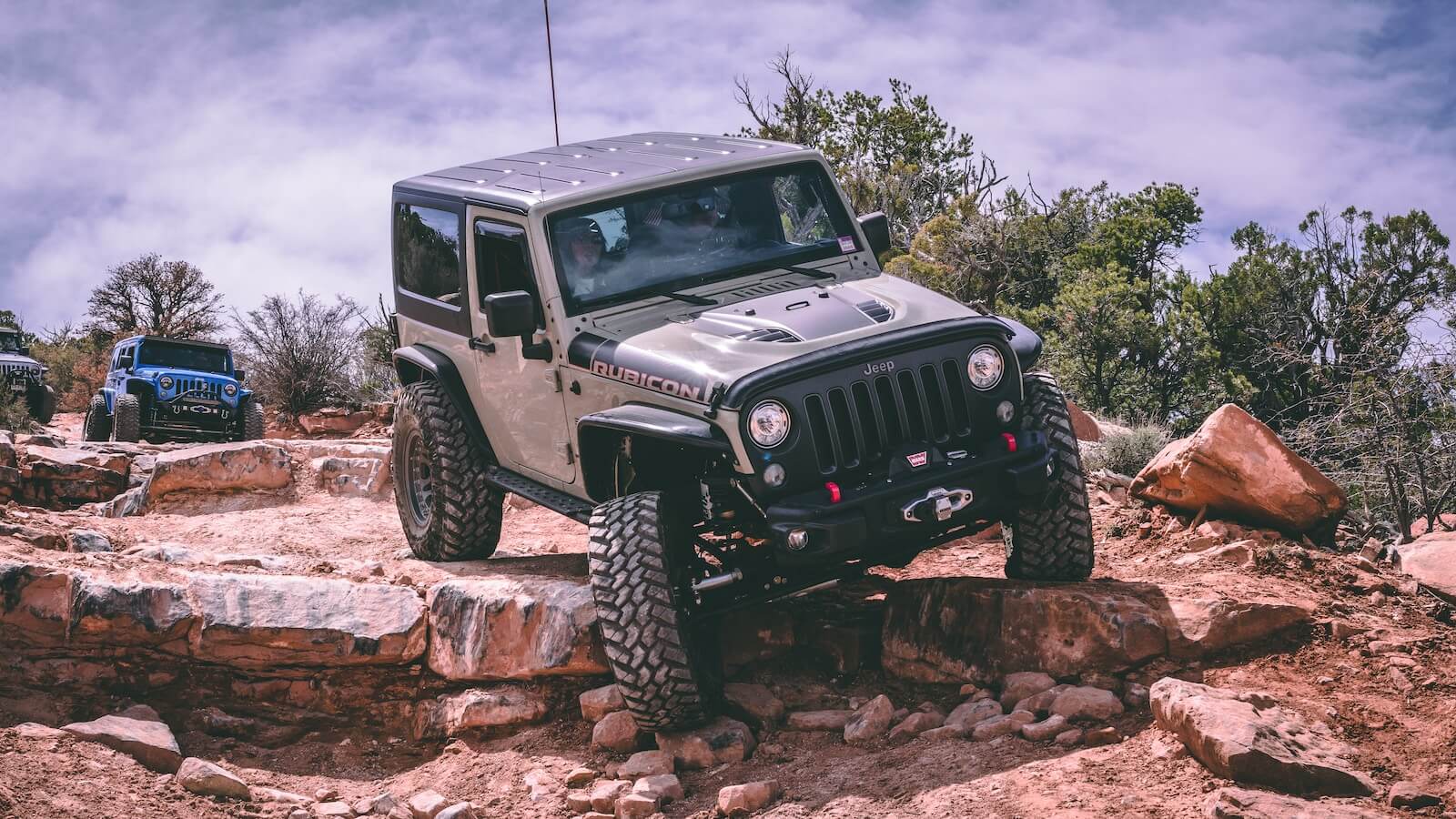 Jeep Wrangler driving off-road