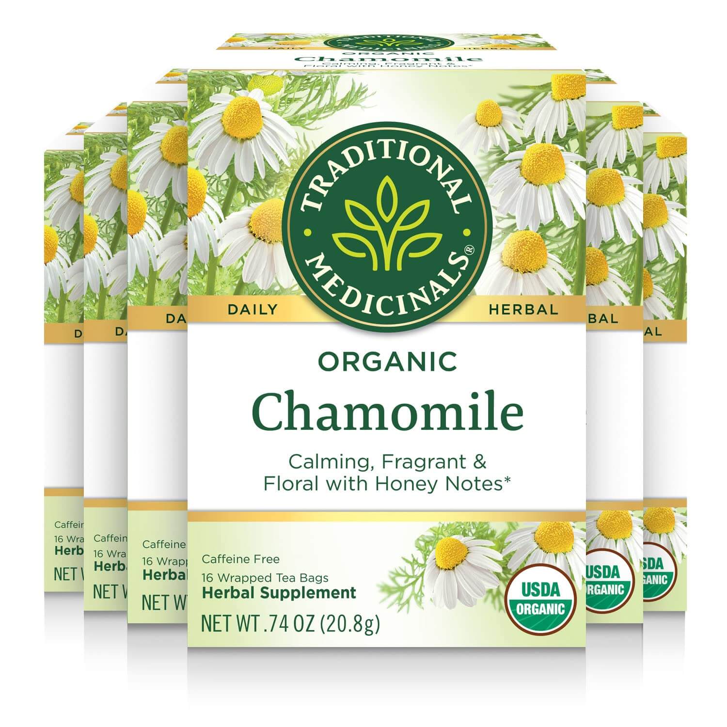 Traditional Medicinals Organic Chamomile Herbal Leaf Tea, 16 Count (Pack of 6)