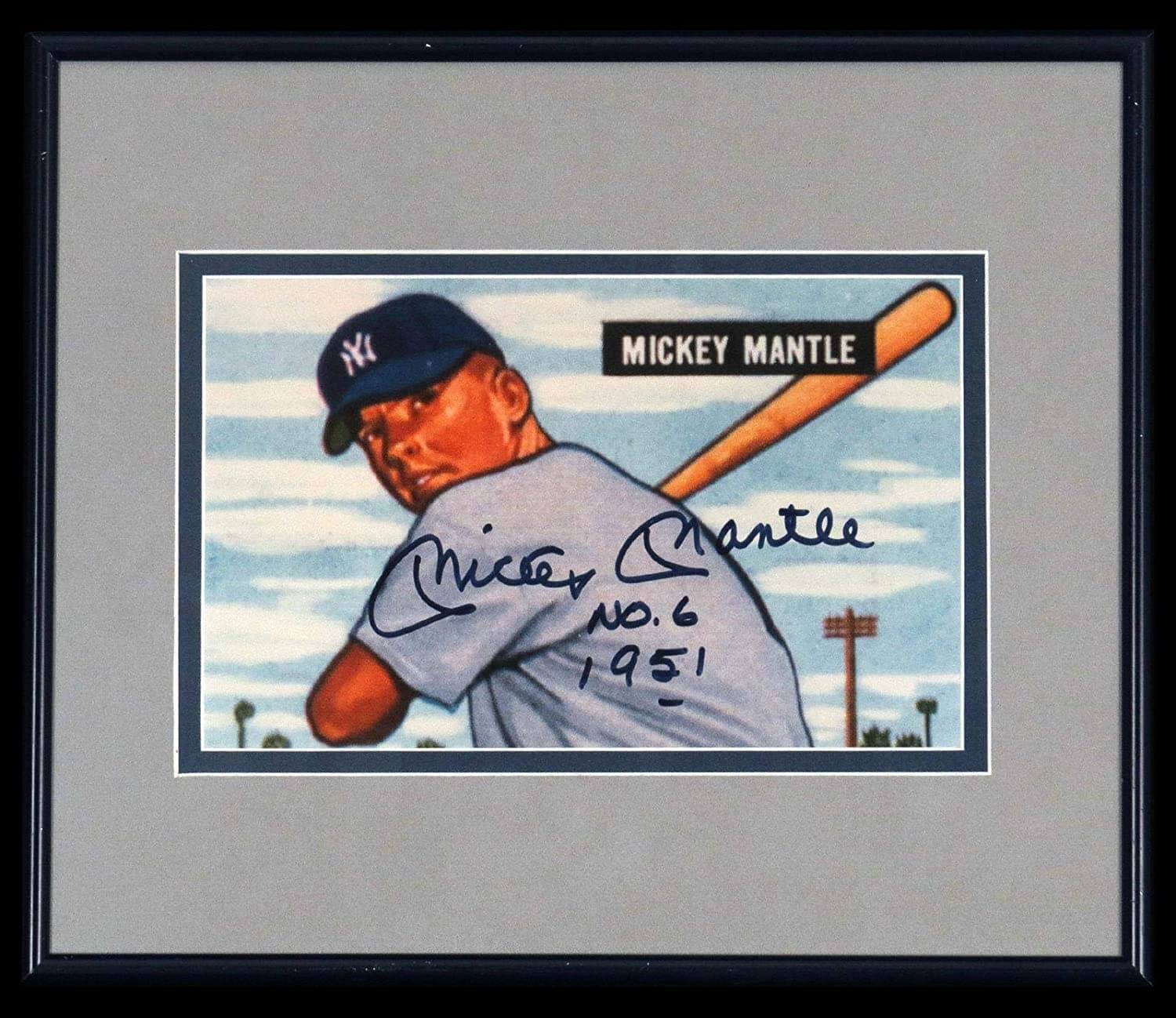 Mickey Mantle "No. 6 1951" Signed Inscribed Bowman Rookie Photo