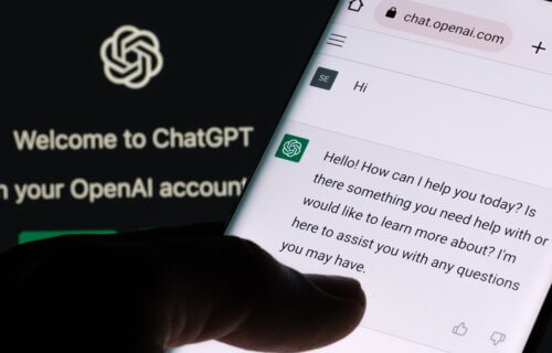 Person using ChatGPT on their smartphone