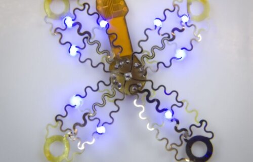 The device uses light and a technique called optogenetics, which modifies cells that are sensitive to light, then uses light to affect the behavior of those cells.