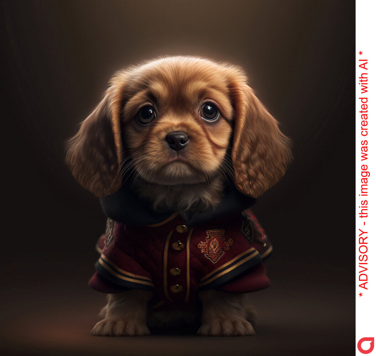 An AI generated image of Hermione Granger as a puppy.