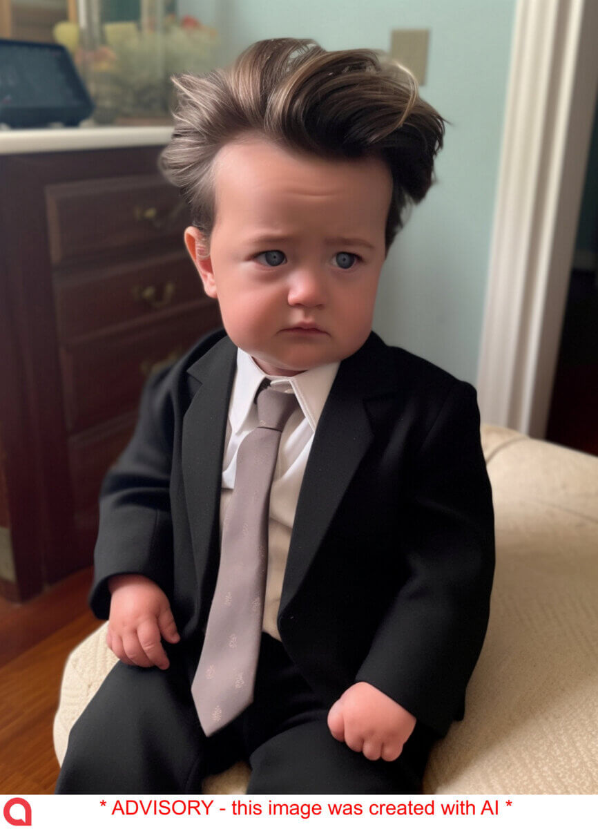 An AI generated image of Matthew Perry as a toddler.