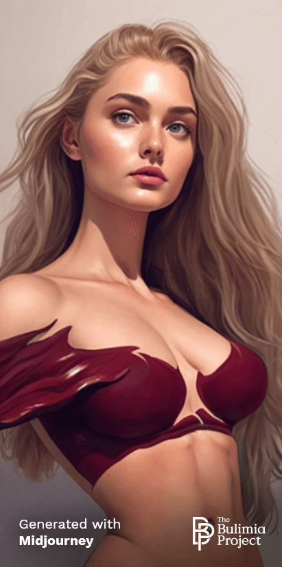 An AI-generated drawing of AI's depiction of the perfect female body