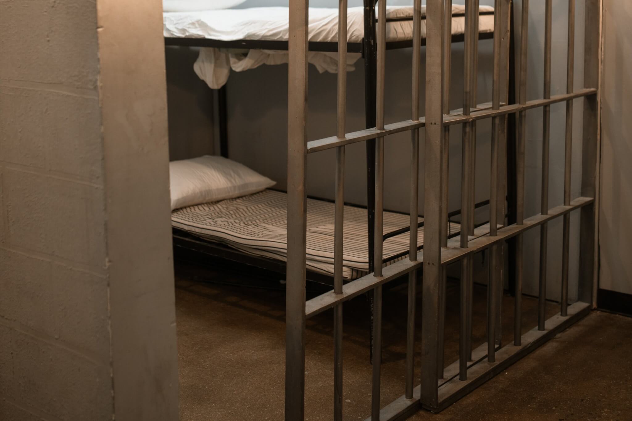 Empty prison cell 