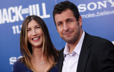 Adam Sandler and wife, Jackie, arriving to "Jack and Jill" Premiere in 2011