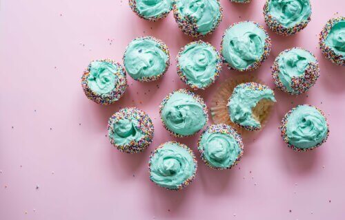 Cupcakes with blue icing