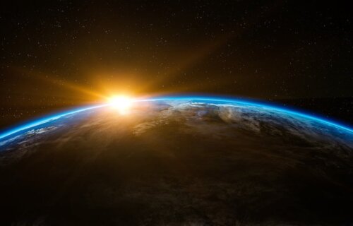 Earth, space, sunlight