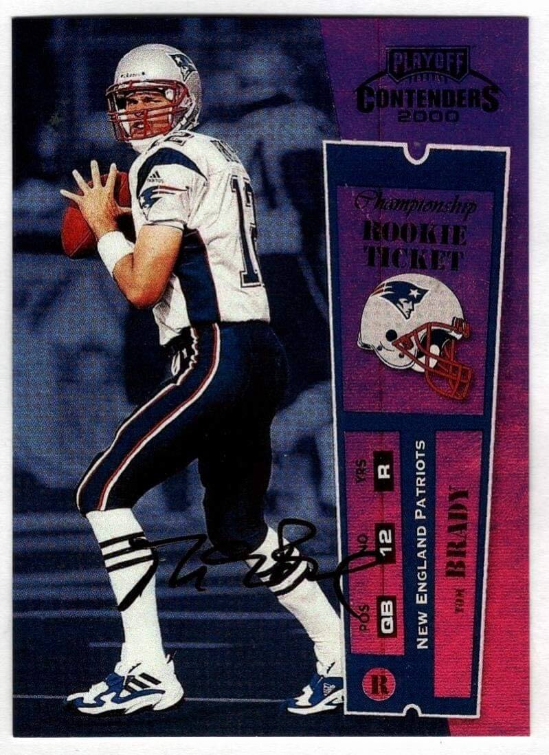 2000 Playoff Contenders Tom Brady Championship Ticket, Autograph Rookie Card #144 Reprint