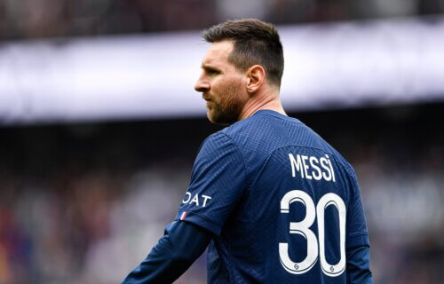 Leo Lionel Messi during the Ligue 1 football match between FC Lorient and Paris Saint Germain (PSG) on April 30, 2023 at Parc des Princes stadium in Paris, France.