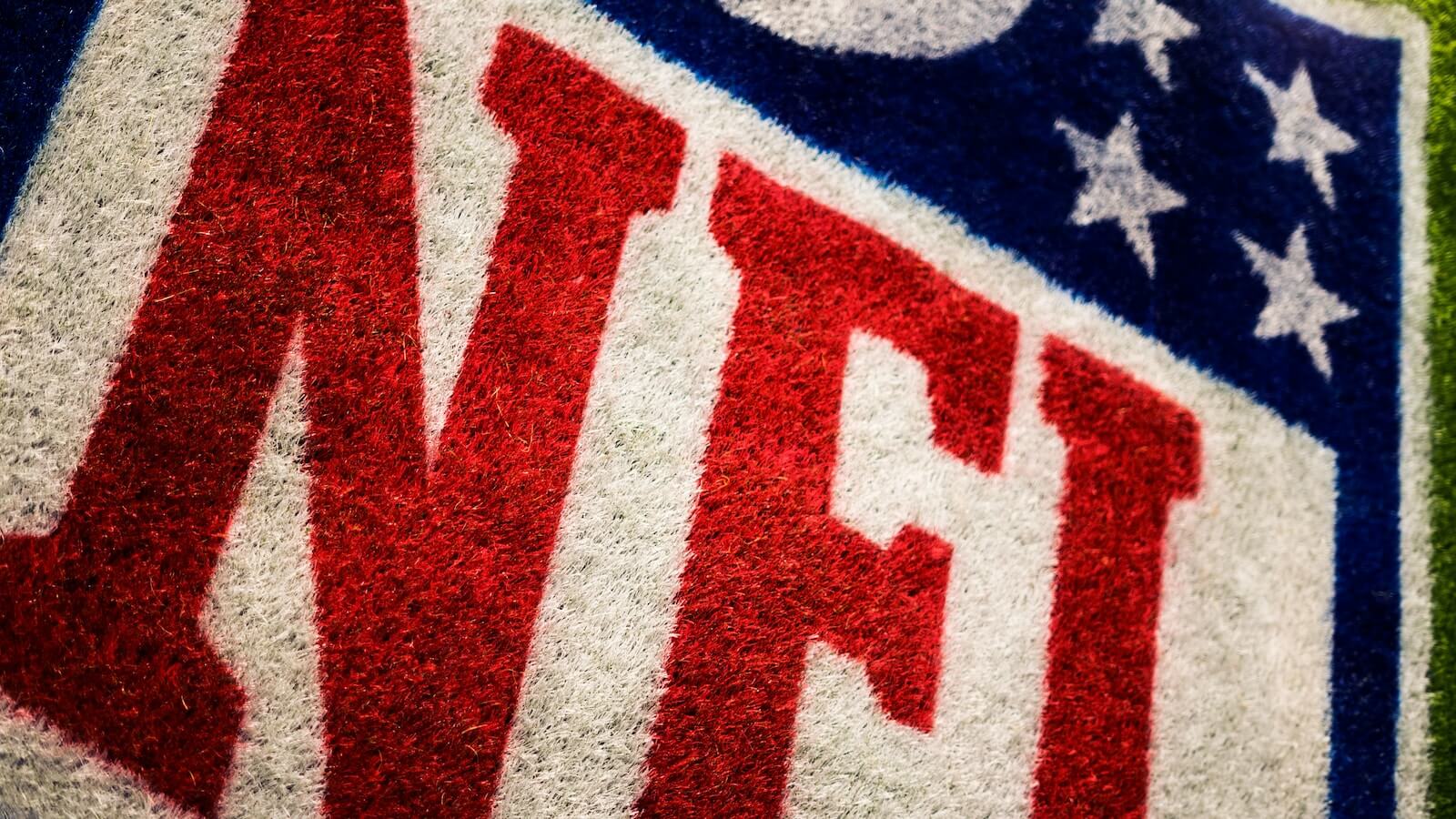 red, white, and blue NFL area rug