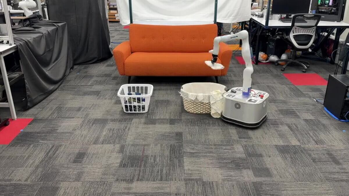 Tidybot robot sorts a messy room