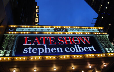 Stephen Colbert's "Late Show" sign in New York City