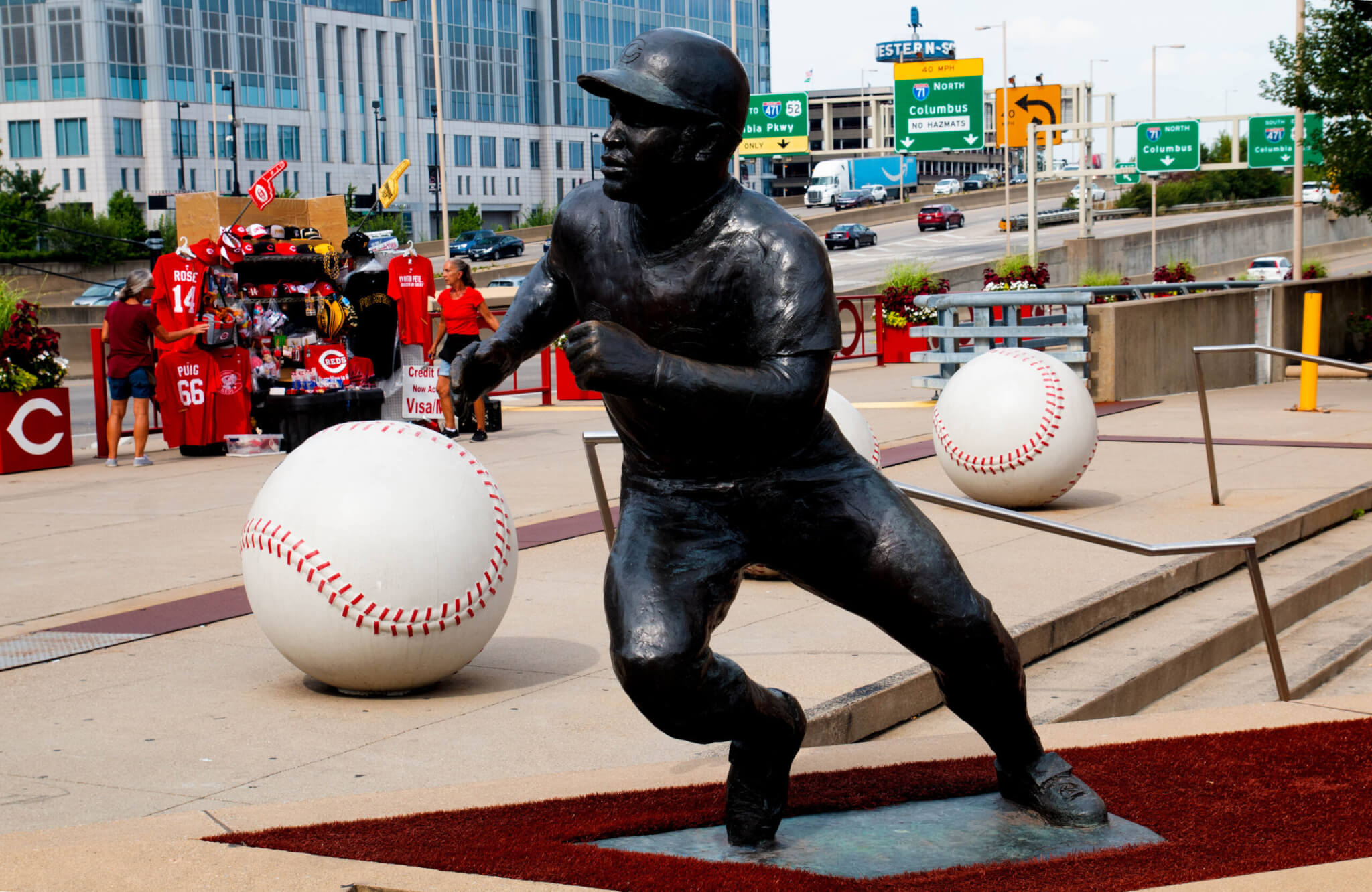 Statue of Joe Moran at the Great American Ballpark in Cincinnati 