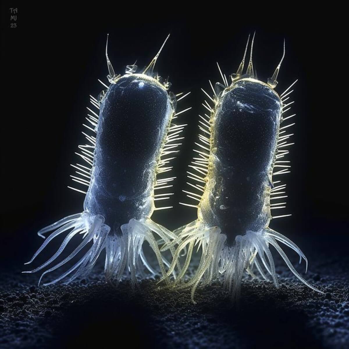 Artist’s imagination of two primordial eukaryotic organisms 