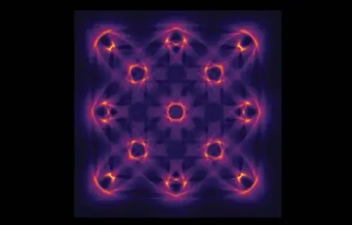 A team of researchers in Sweden have developed open-source, freely available software that will pave the way for new discoveries and accelerate quantum research significantly. The image shows the local density of current-carrying particles in a mesoscopic vortex lattice in a small mesoscopic superconductor. Illustration: Patric Holmwall
