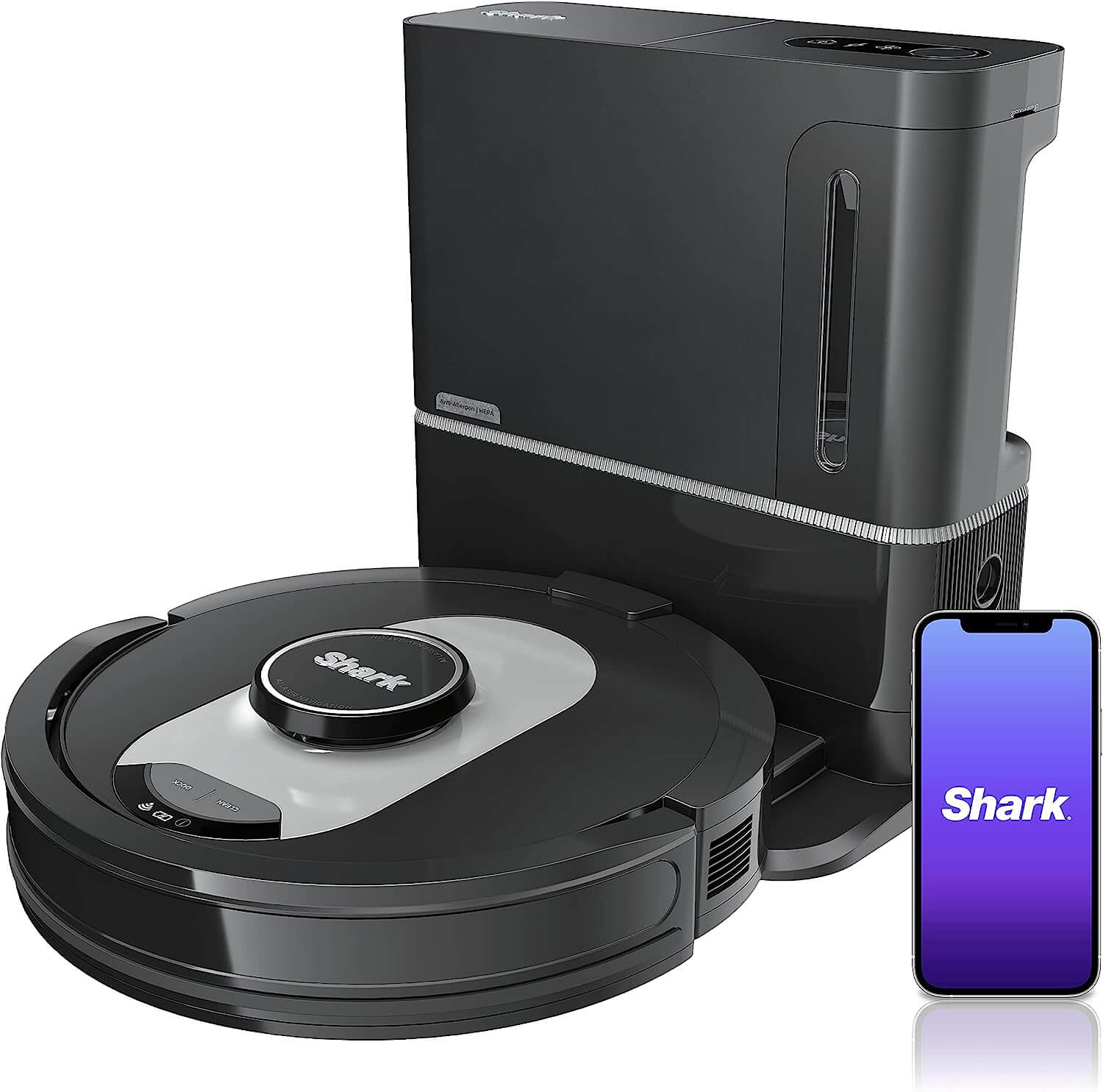 Shark AI Ultra Robot Vacuum, Home Mapping, HEPA Bagless Self-Empty Base - Black