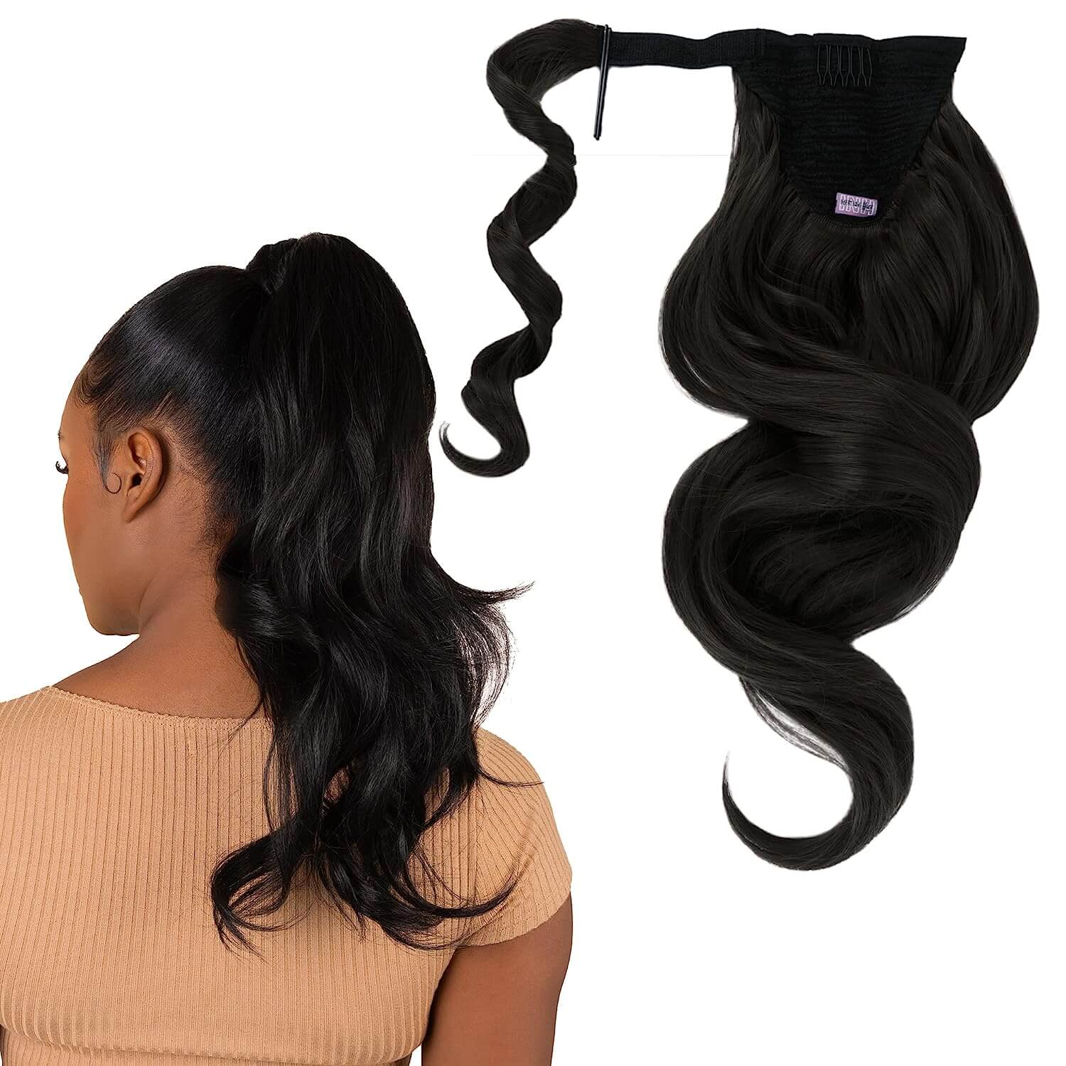  Insert Name Here (INH) 18-inch Ponytail Extensions in jet black
