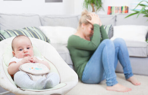 Young woman dealing with postpartum depression