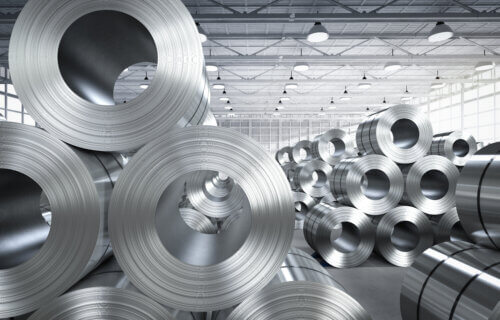 rolls of steel sheets