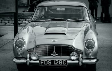 An Aston Martin like the model in James Bond