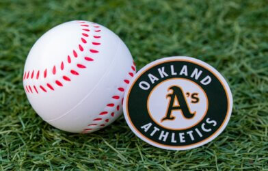 Oakland A's baseball and logo