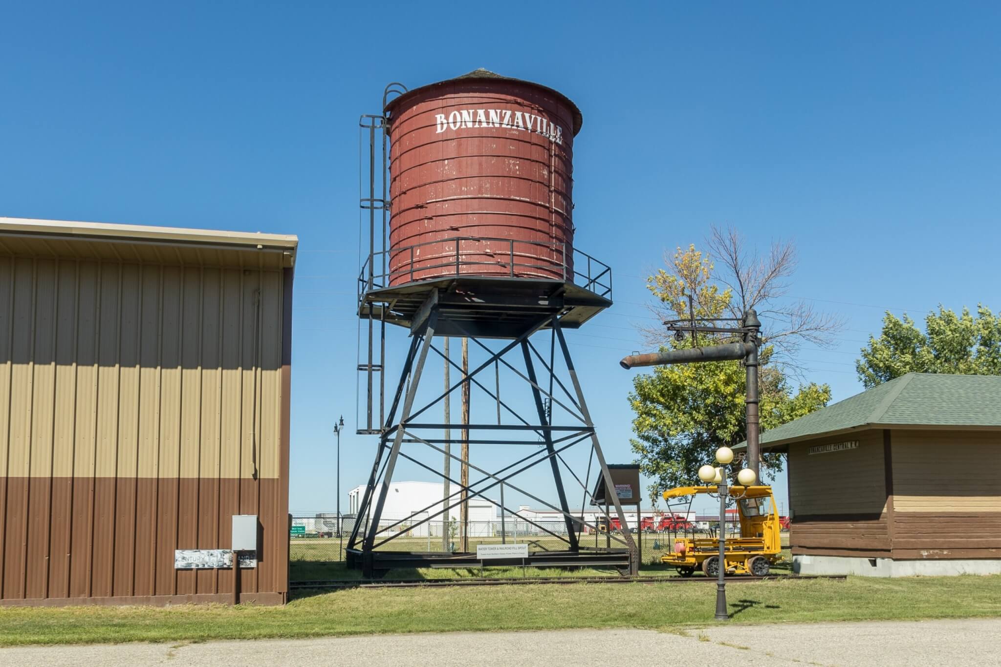 Bonanzaville museum and water tower in West Fargo, North Dakota