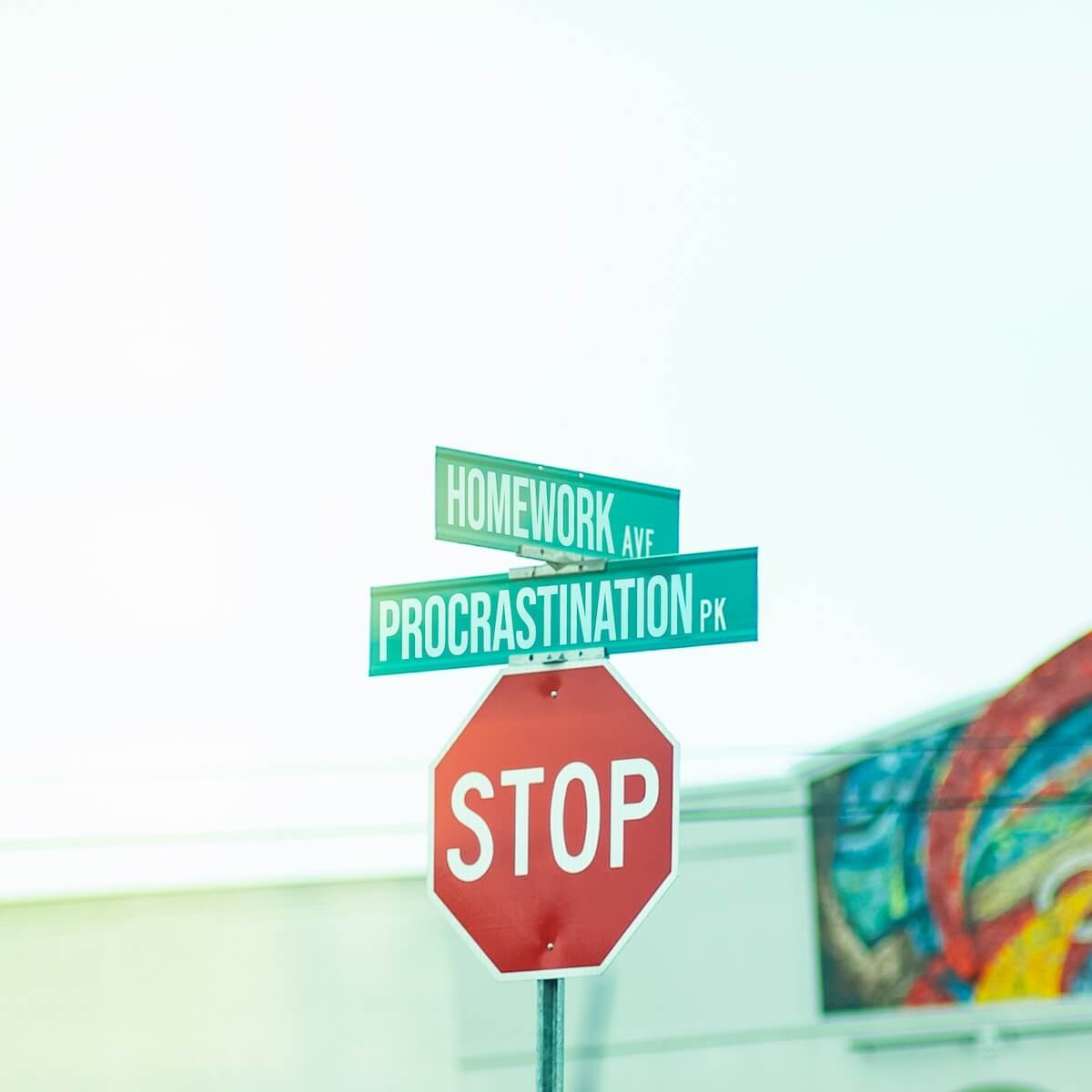 homework and procrastination on road signs