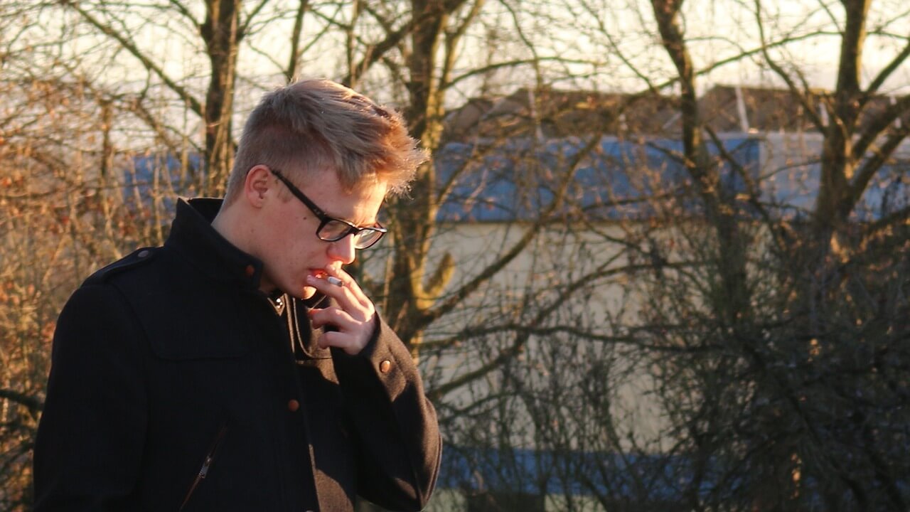 young man smoking