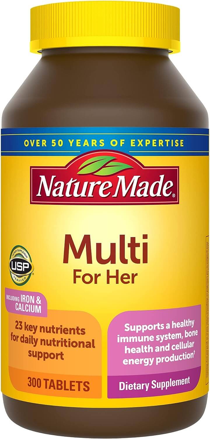 Nature Made Women's Multivitamin Tablets, 300 Count for Daily Nutritional Support