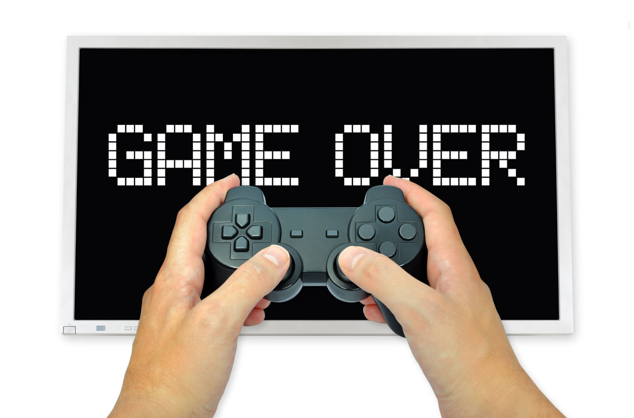 video game player sees Game over screen