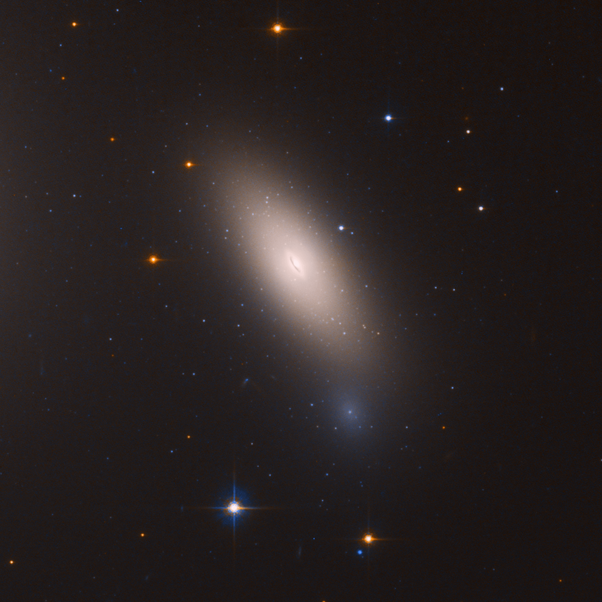 Dark matter-free galaxy NGC 1277, located near the center of the Perseus cluster, 240 million light-years from Earth. 
