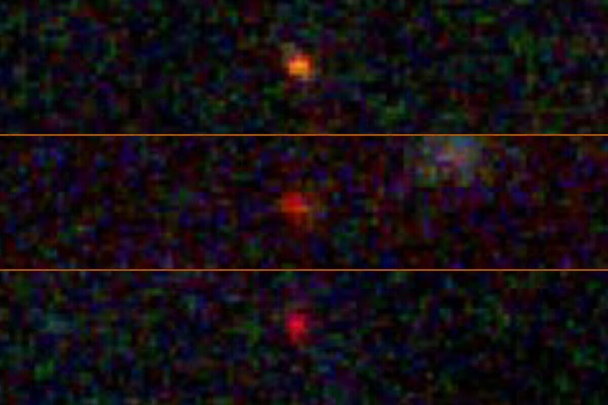 These three objects (JADES-GS-z13-0, JADES-GS-z12-0, and JADES-GS-z11-0) were originally identified as galaxies in December 2022 by the JWST Advanced Deep Extragalactic Survey (JADES).