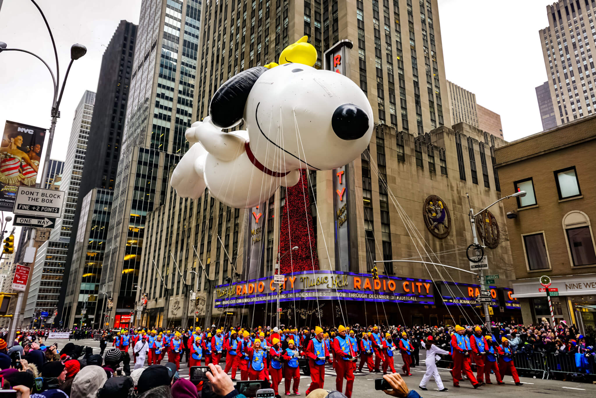 The Snoopy float at Macy's Thanksgiving Day Parade in New York City