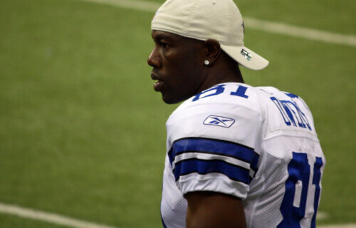 Dallas Cowboys receiver Terrell Owens during a game with the NY Giants in 2008