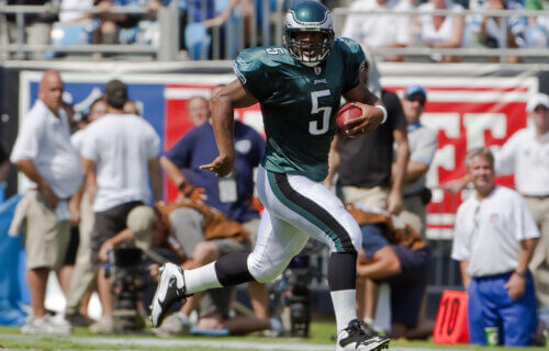 Donovan McNabb during an Eagles vs. Panthers game in 2008