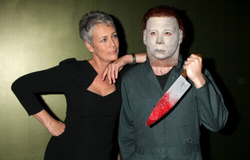Jamie Lee Curtis & "Michael Myers" Costumed Guest at the sCare Foundation Benefit in 2011