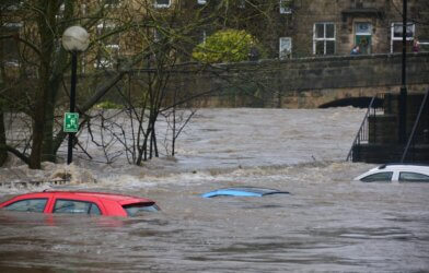 cars under water during flood