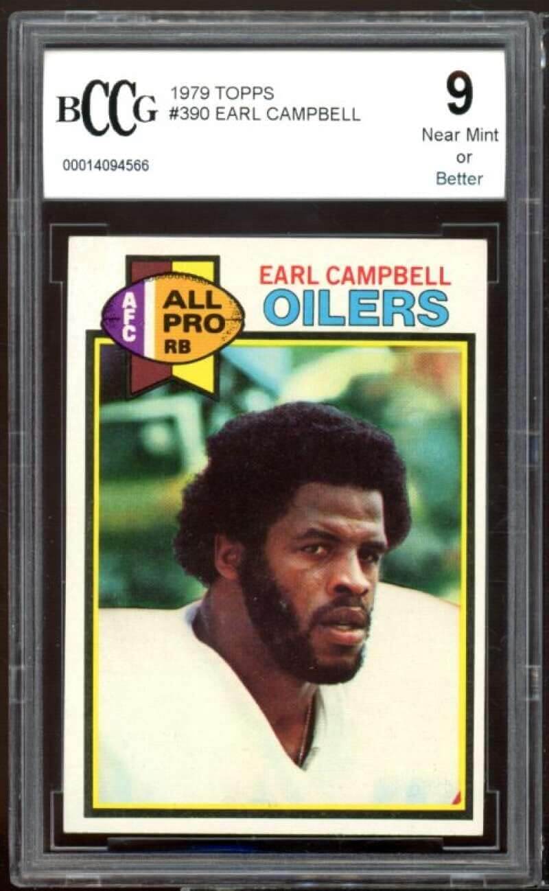 1979 Topps #390 Earl Campbell Rookie Card BGS BCCG 9 Near Mint+