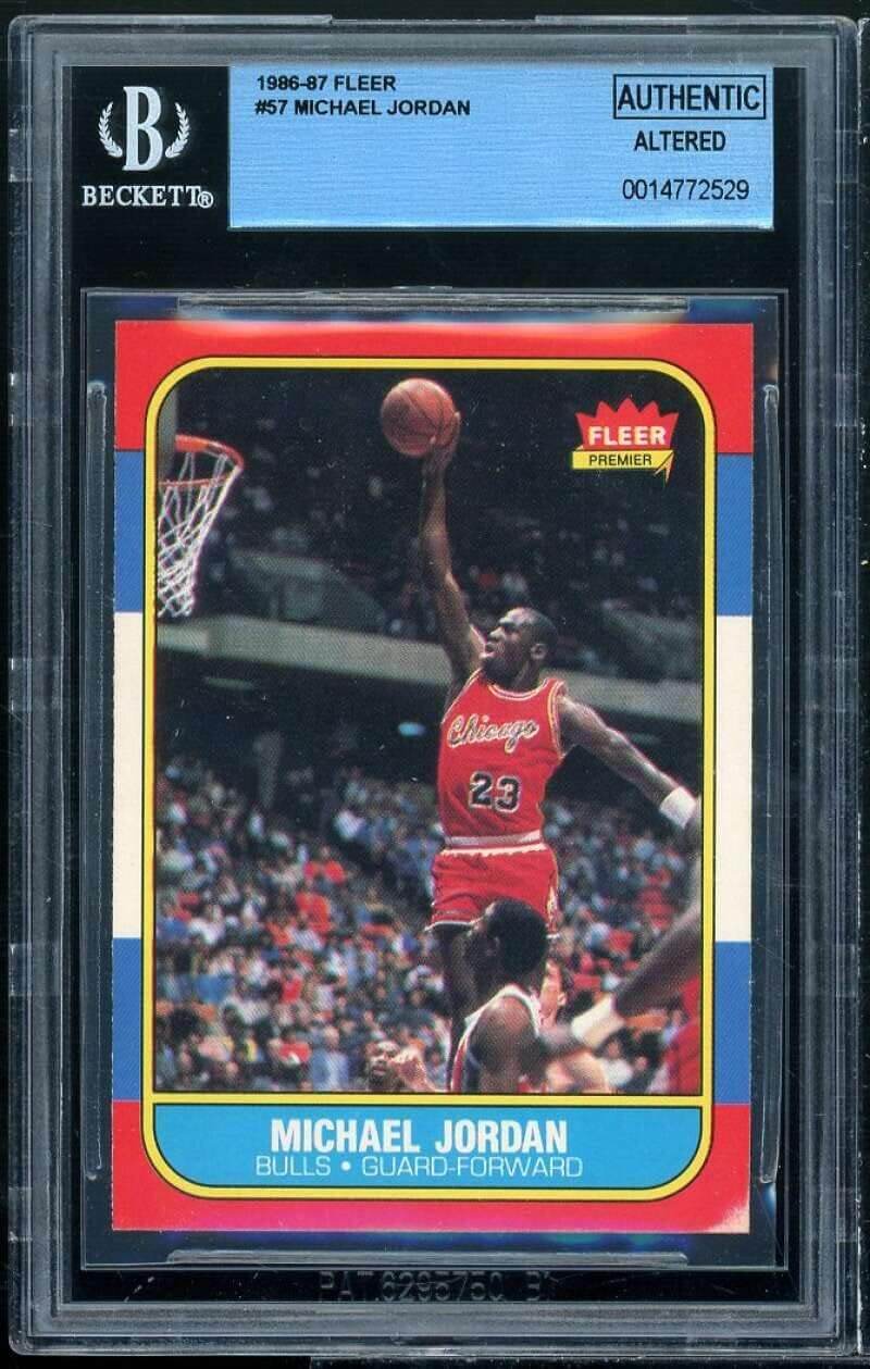 Michael Jordan Rookie Card 1986-87 Fleer #57 BGS Authentic Altered