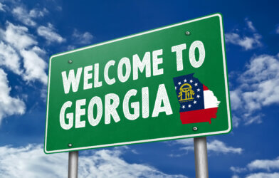 Welcome to Georgia - traffic sign illustration