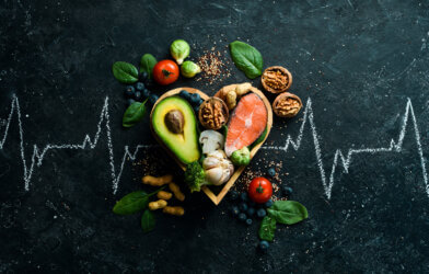 Heart beat and healthy food