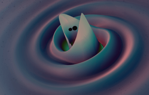 Ripples in the spacetime around a merging binary black-hole system from a numerical relativity simulation